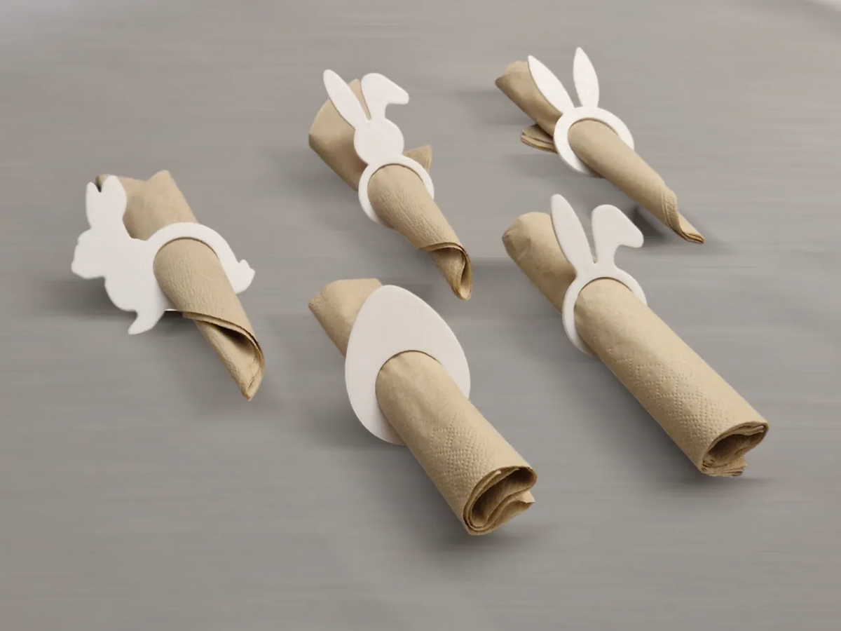 5 x Anneaux de serviette de Pâques - Cuisine Print