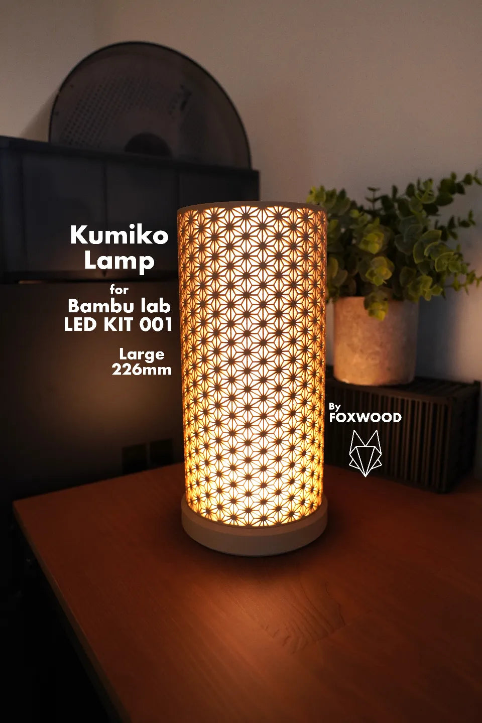 Lampe Kumiko Japonaise - Grande - KIT LED 001 -Foxwood - Maison Print