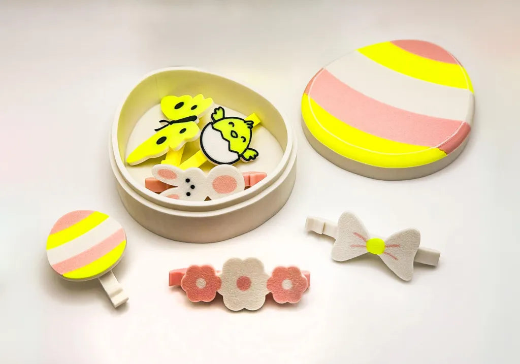 Barrettes de Pâques avec boîte à œufs cadeau - Fêtes Print