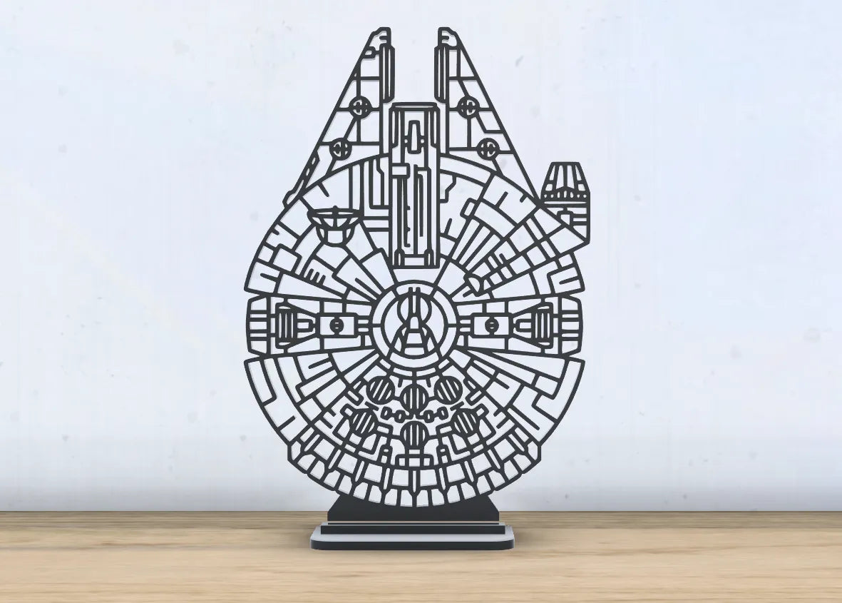 Millenium Falcon Art - Star Wars - Avec Socle - Geek Print