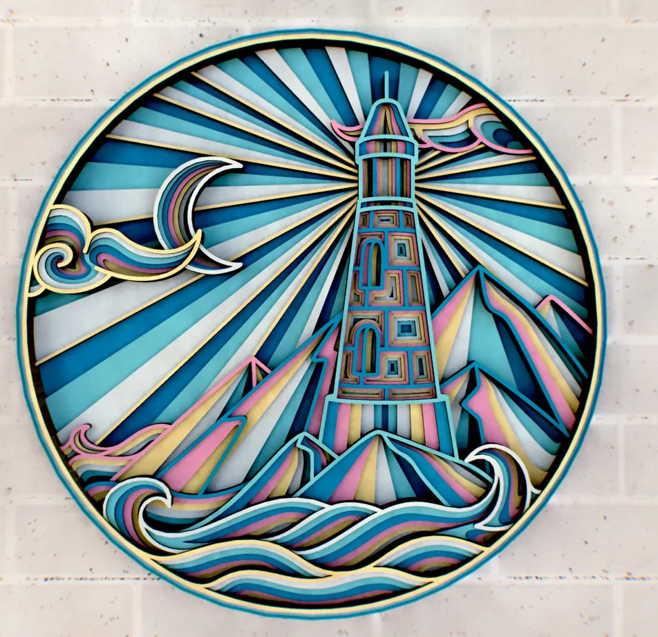 Mandala Phare 3D Art Mural - Art Print