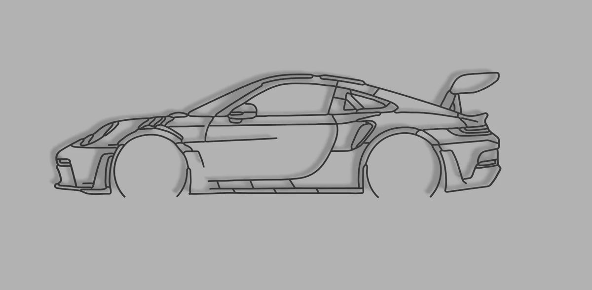Silhouette de Porsche 911 GT3 53cm - Auto Print