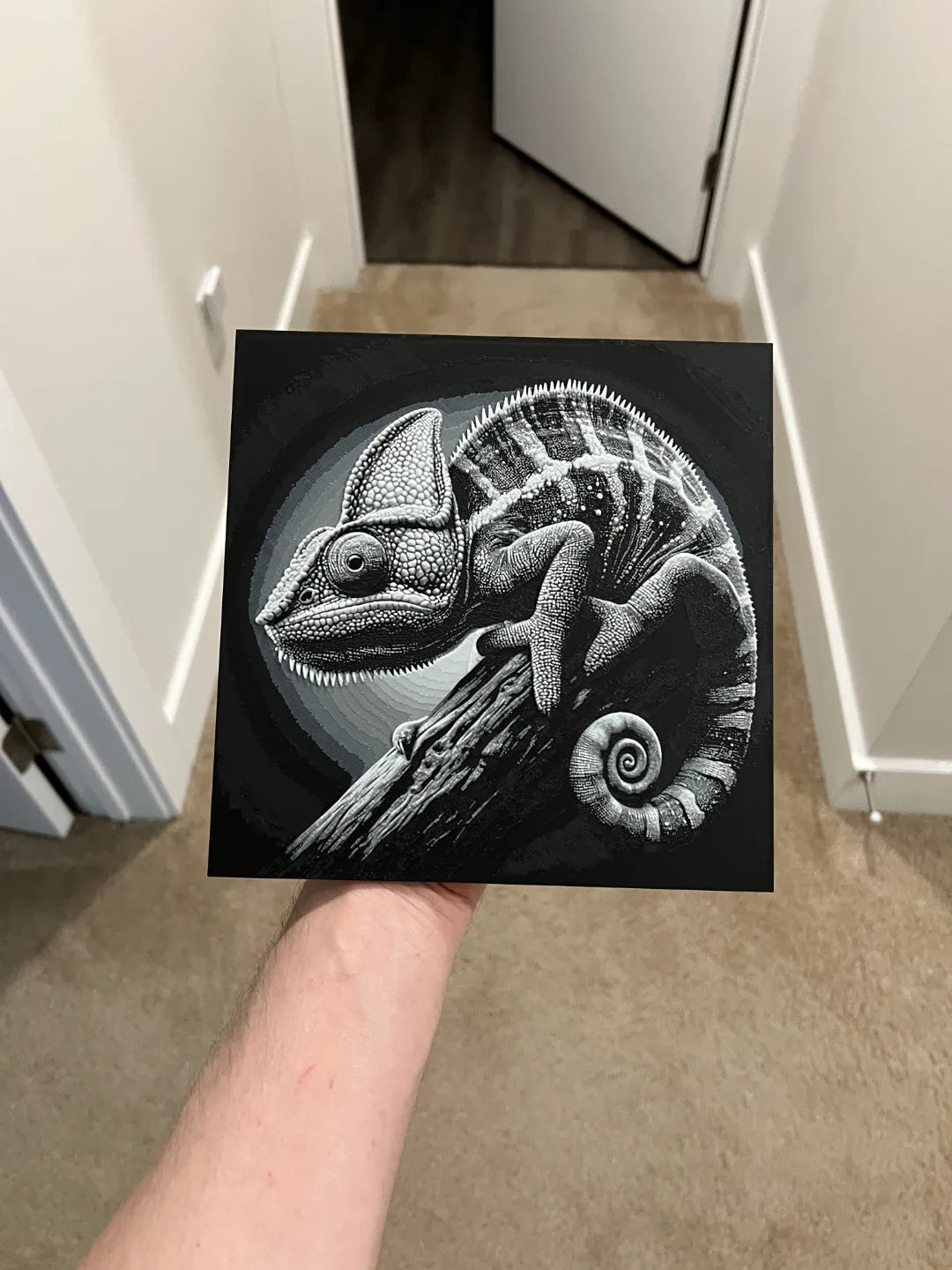 Caméléon Nuancier Gris Art Hueforge - Art Print