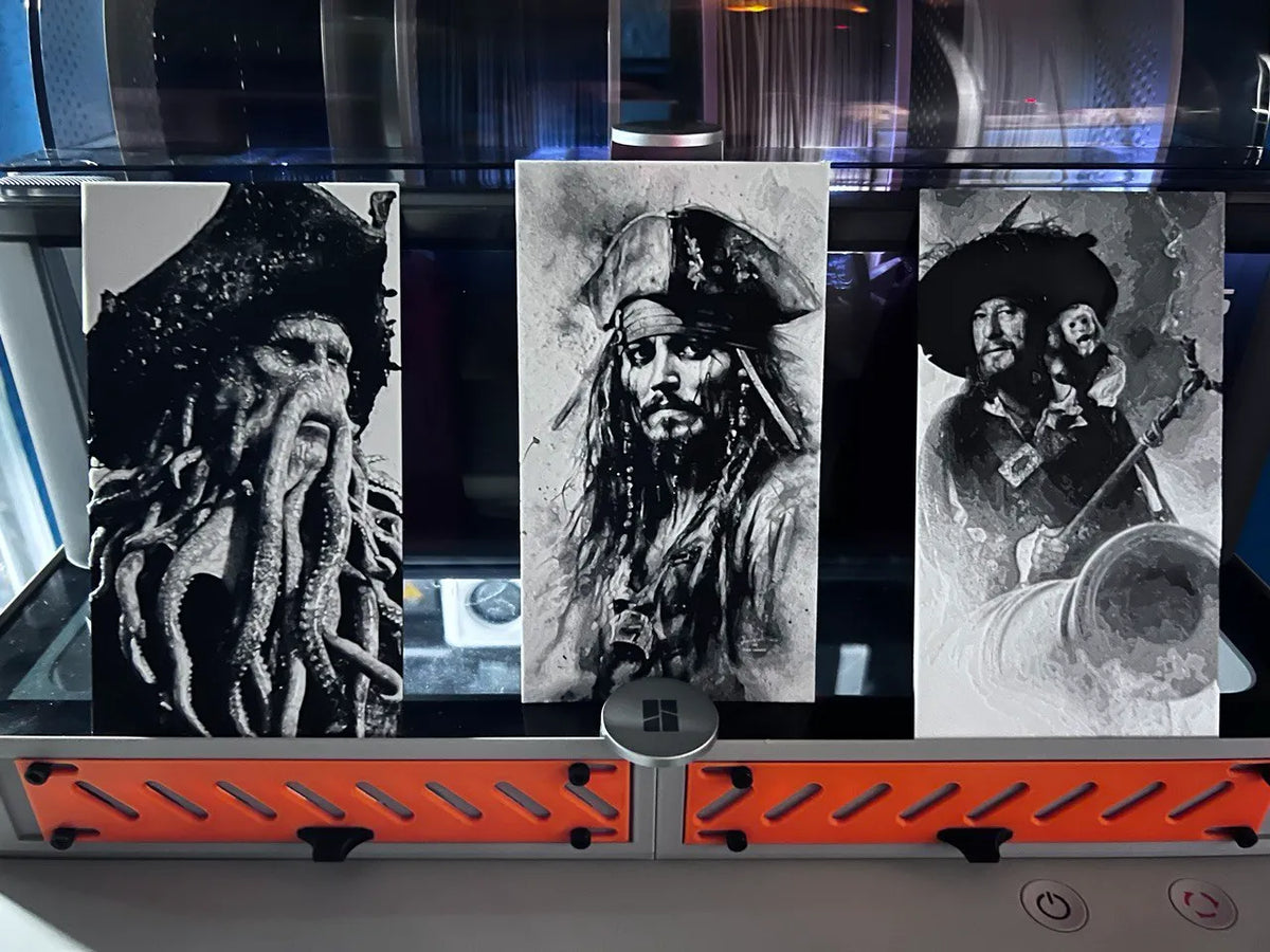 Jack Sparrow, Barbosa, Davy Jones Portraits Hueforge - Art Print