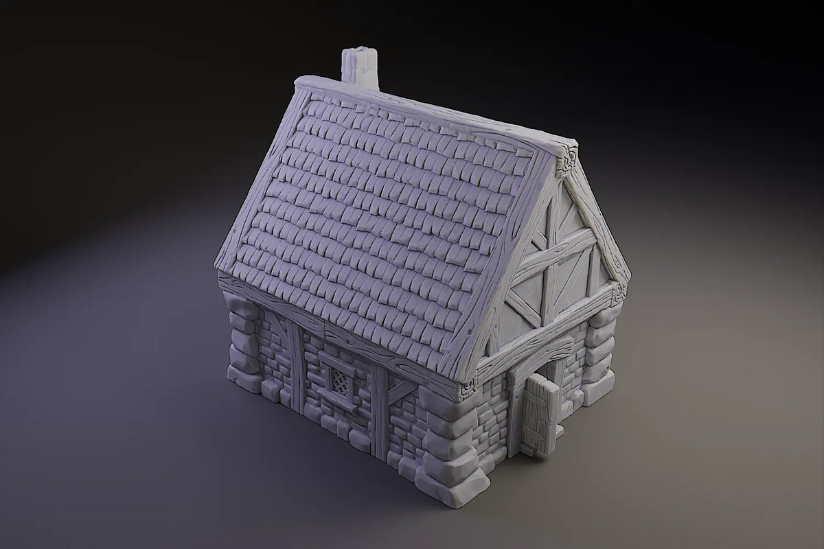 Maison de village médiévale pour jeu de rôle sur table - Maquette Print