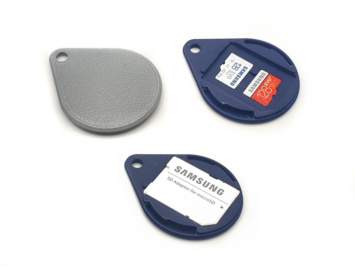 Porte-clés Mini SD caché - 2 MicroSD, 1 carte SD - Auto Print
