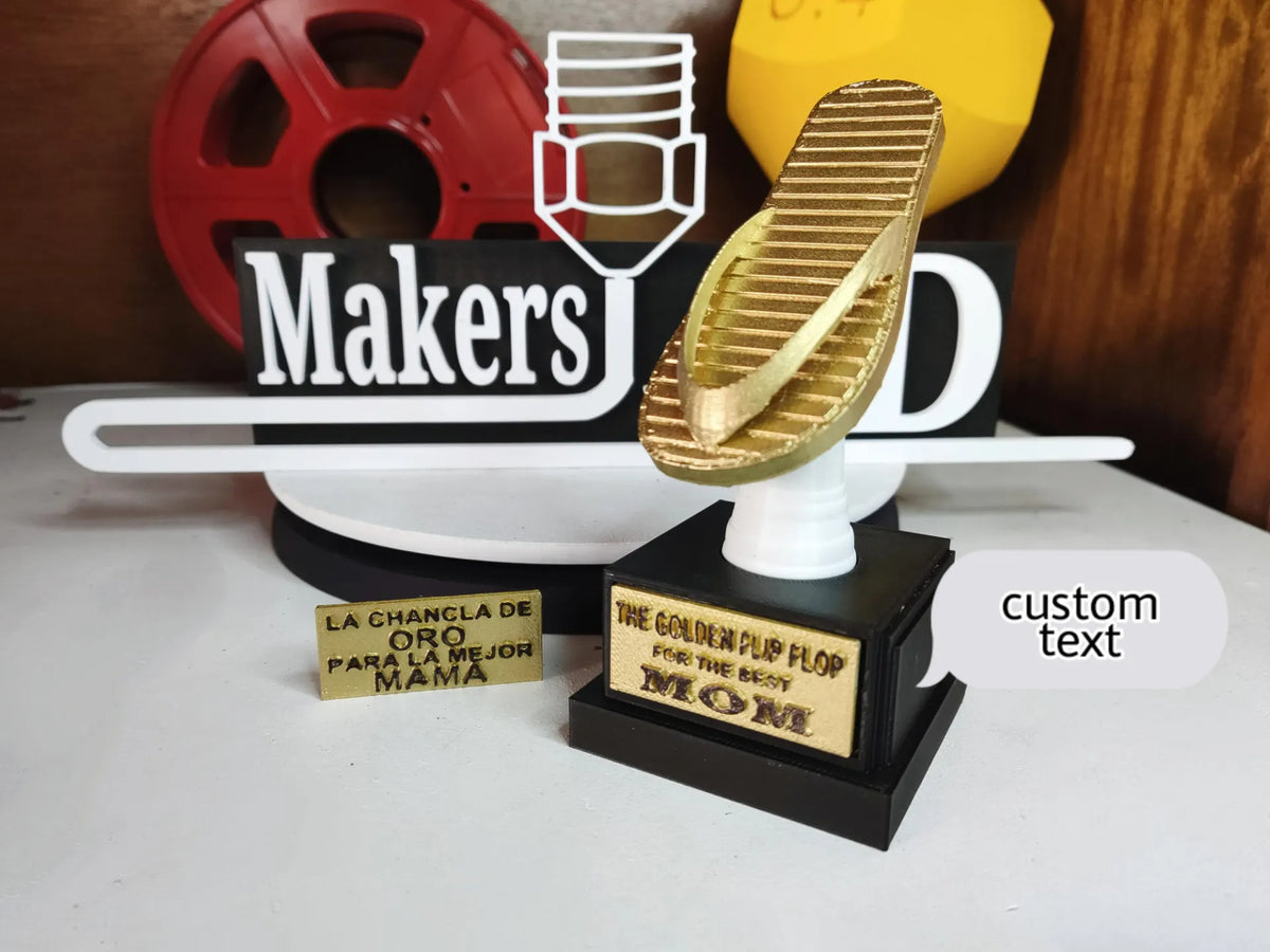 La chancle dorée pour la meilleure maman (trophée) - Cadeau Print