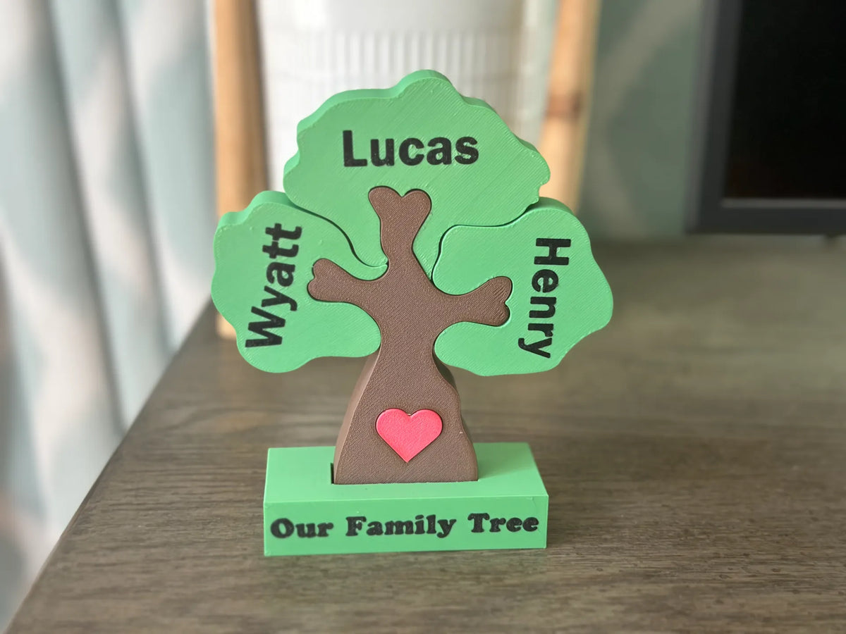 Mon Arbre Généalogique Familial Personnalisé - 3 Noms - Cadeau Print