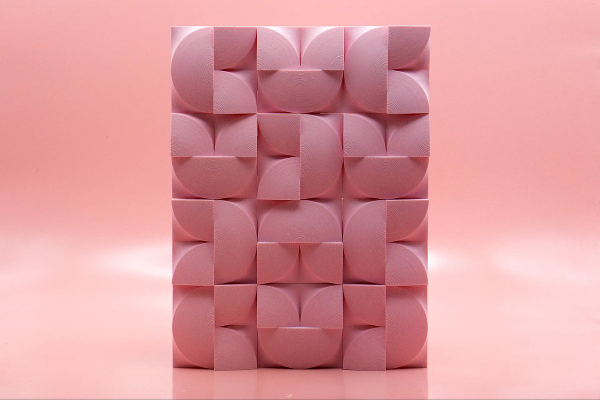 Art mural de tulipes géométriques par Pork3D.com - Art Print