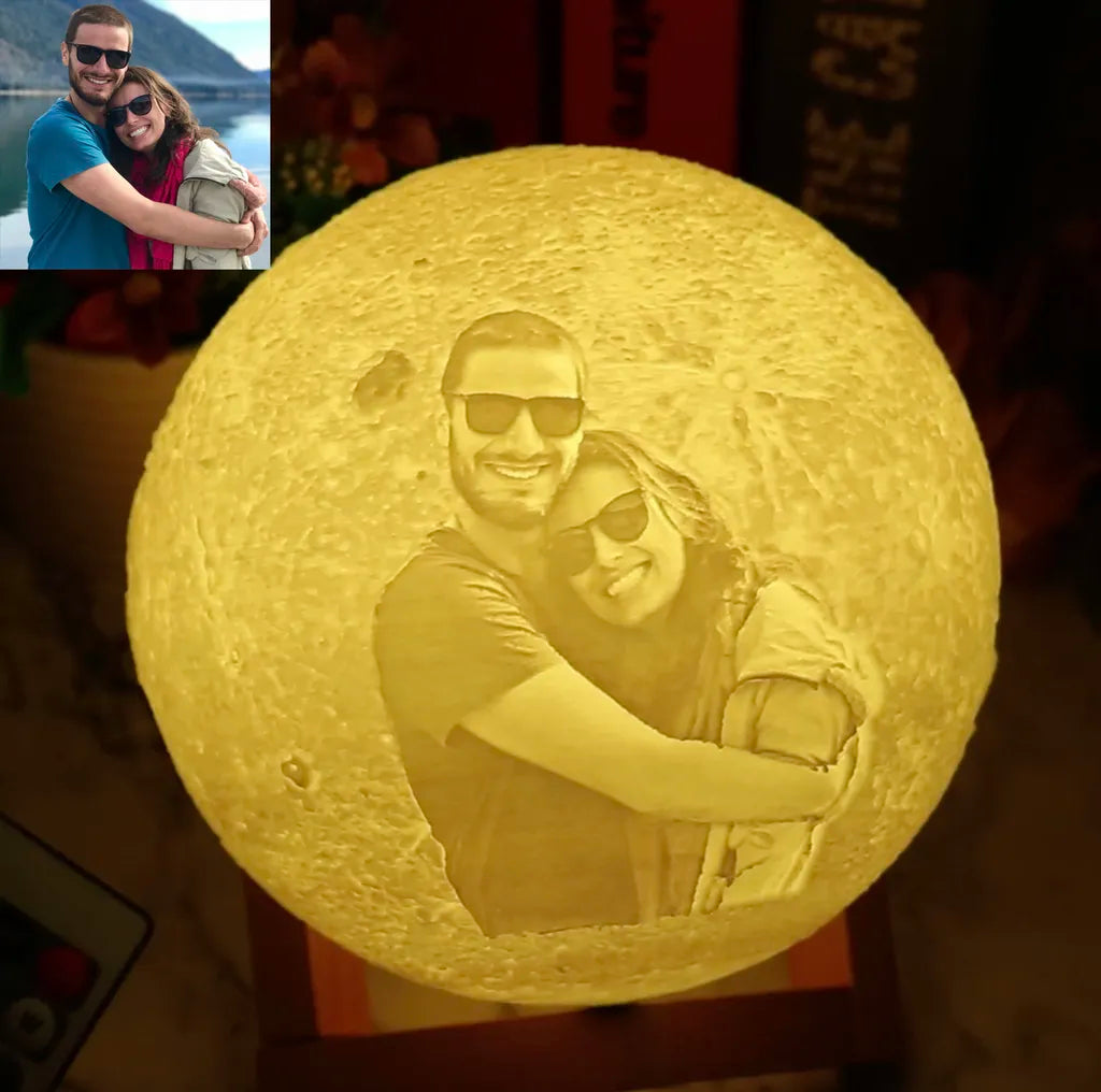 Lampe lunaire personnalisable avec photo - Maison Print