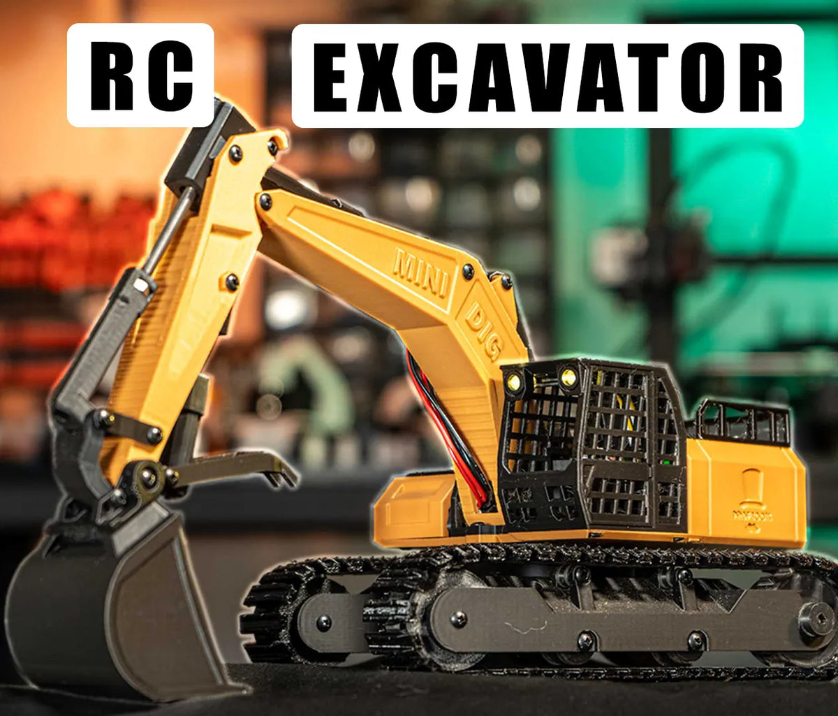 Excavateur RC imprimé en 3D - Maquette Print