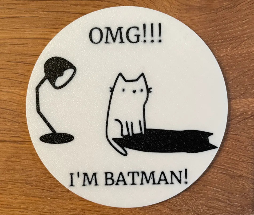 Sous-verre de chat amusant / Batman / Café / Animal de compagnie - Geek Print