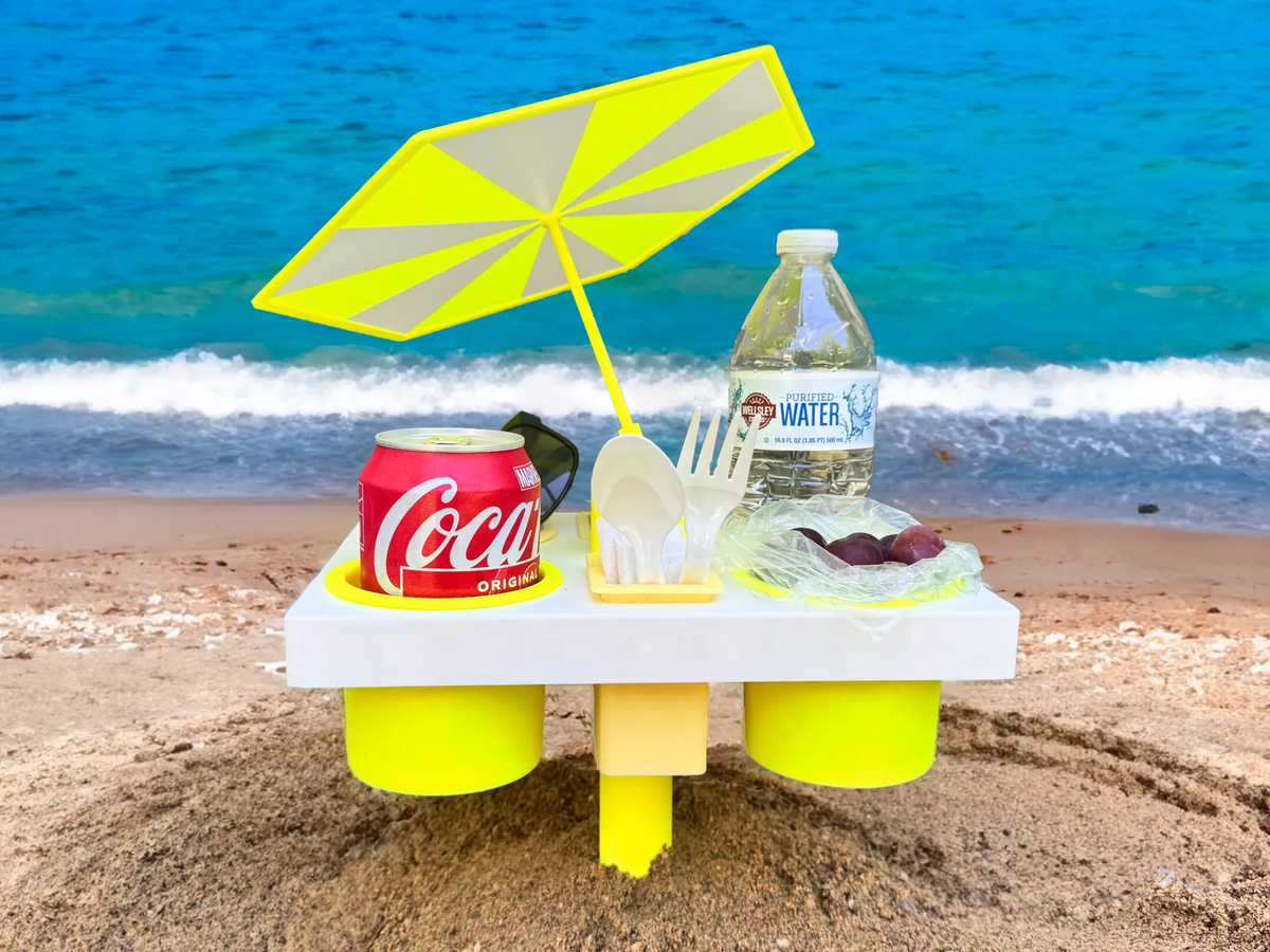 Table avec Parasol pour la Plage, la Piscine ou le Camping - Outdoor Print