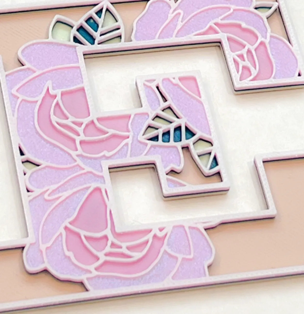Alphabet et chiffres de roses - Art Print