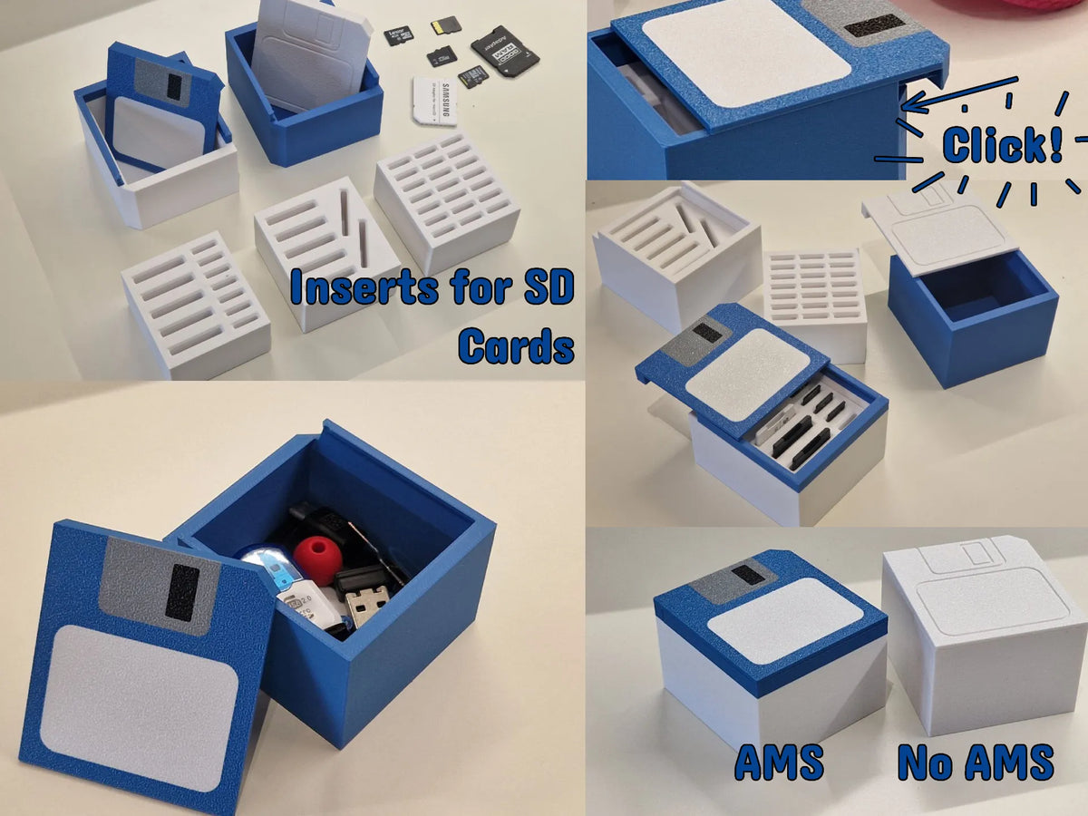 Boîtier pour disquettes (icône de sauvegarde) / cartes SD - Tech Print