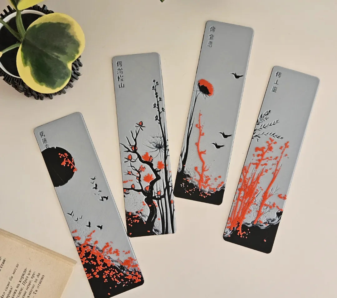 "Fleur rouge" - Ensemble de signets - Bureau Print