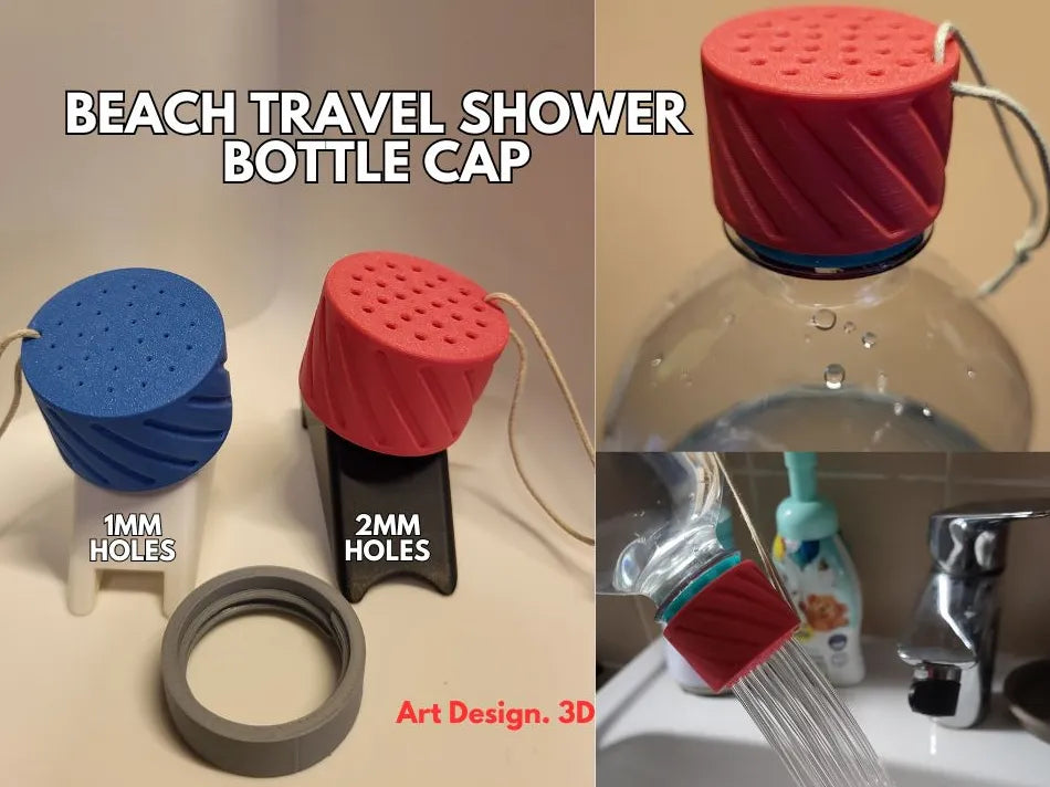 Bouchon de bouteille de douche de voyage à la plage - Beauté Print