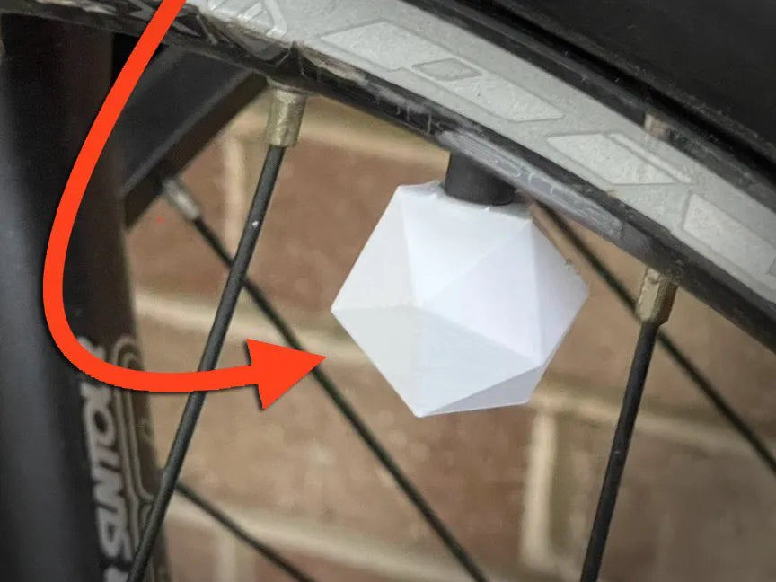 D20 \ Chapeau de valve de roue Icosaèdre - Vélo Print