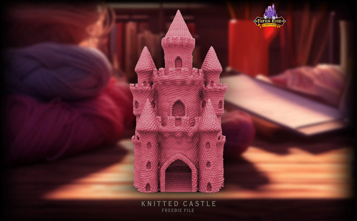Tour de dés tiny château tricoté - soutien - Geek Print