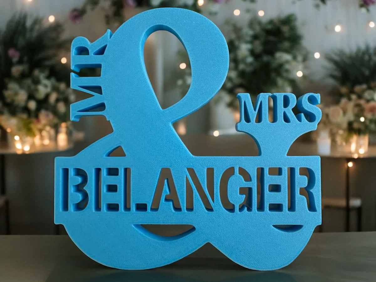 Décor de mariage personnalisé Monsieur et Madame - Fêtes Print