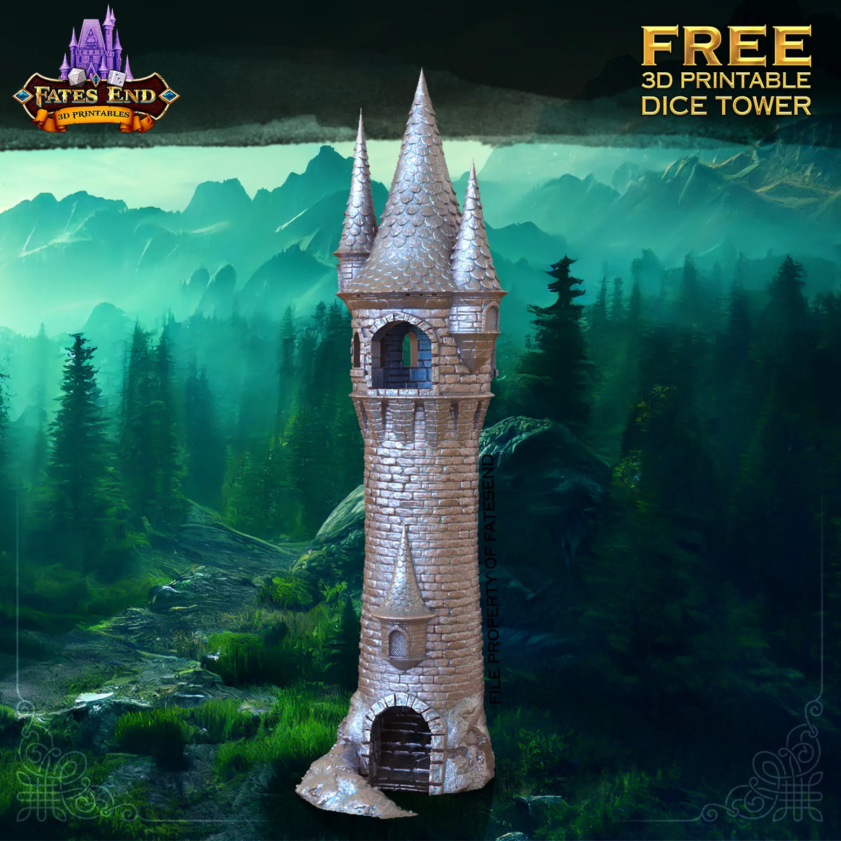 Tour de dés de la citadelle élevée - sans support - Geek Print