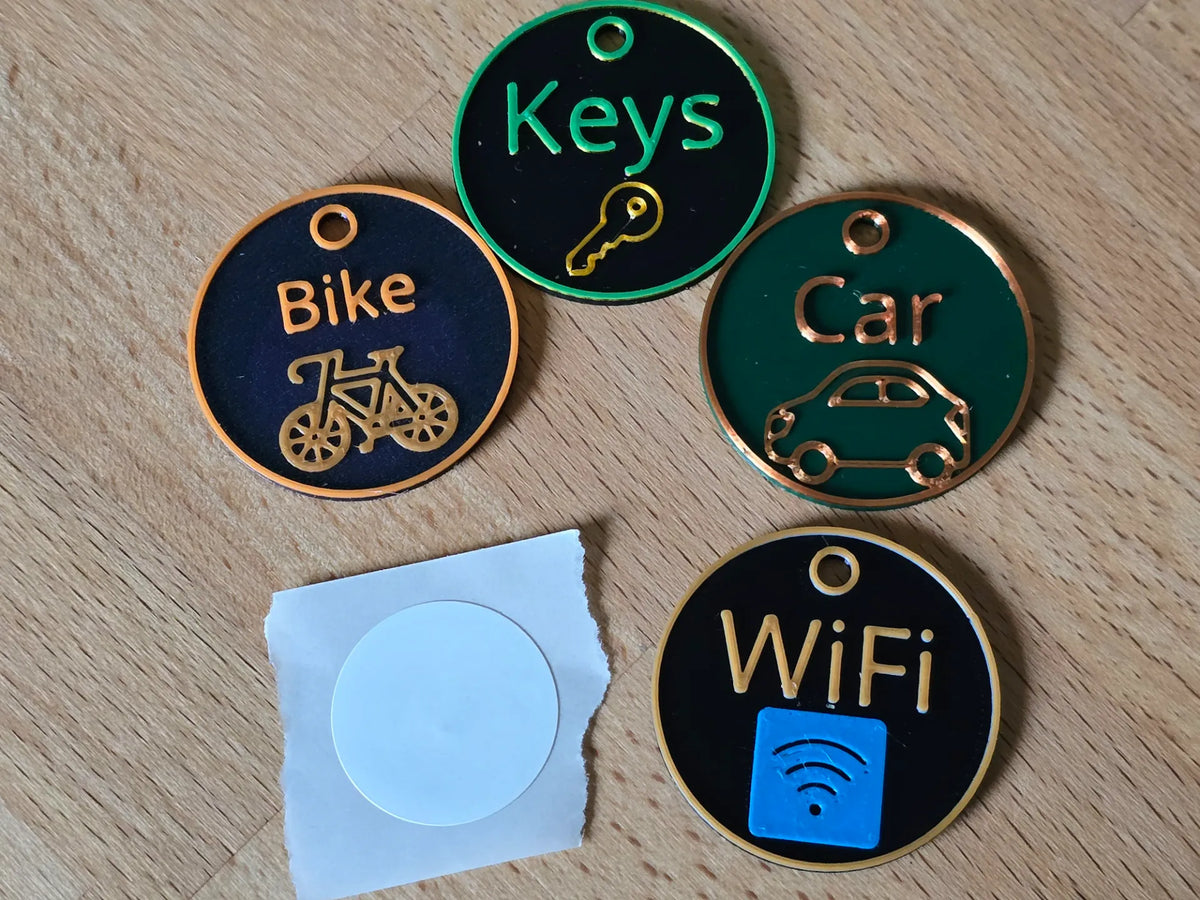 Porte-clés paramétrique avec option NFC Tag, texte, emoji - NFC Print