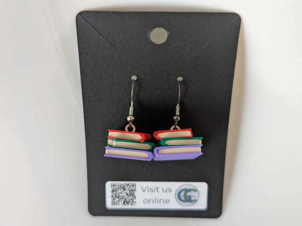 Boucles d'oreilles en forme de pile de livres - Bijoux Print