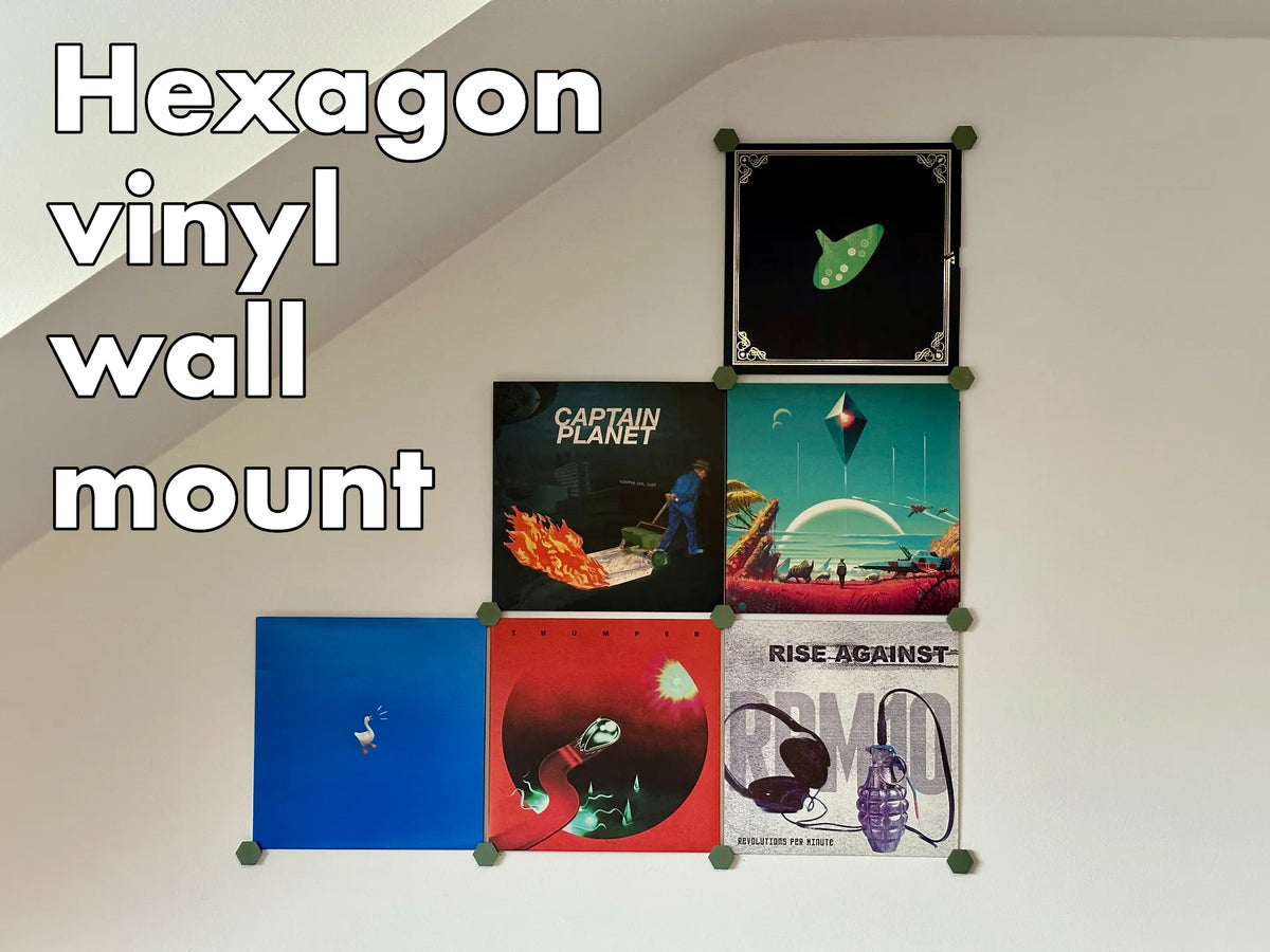 Support mural hexagonal pour vinyle/disque - Music Print