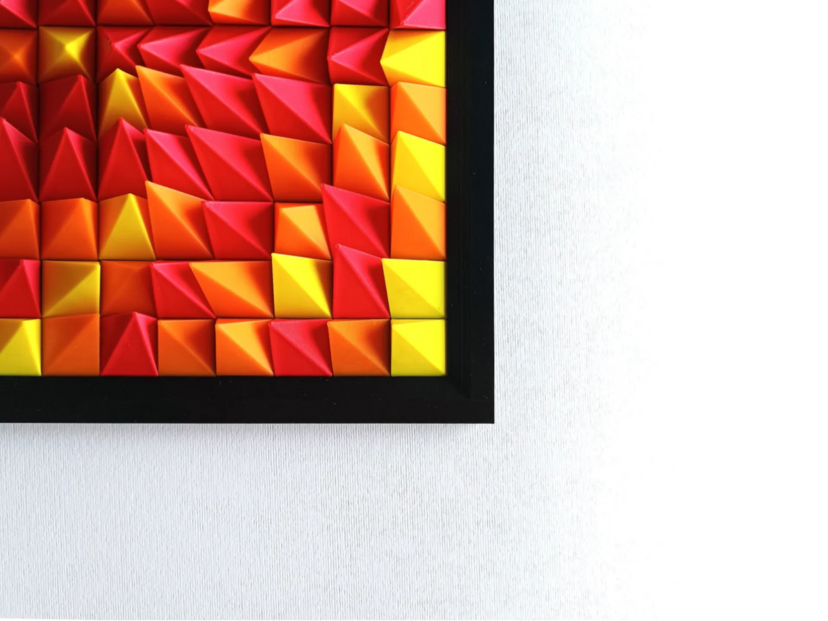 Sculpture Murale 3D, Flammes Ardentes - Art Print
