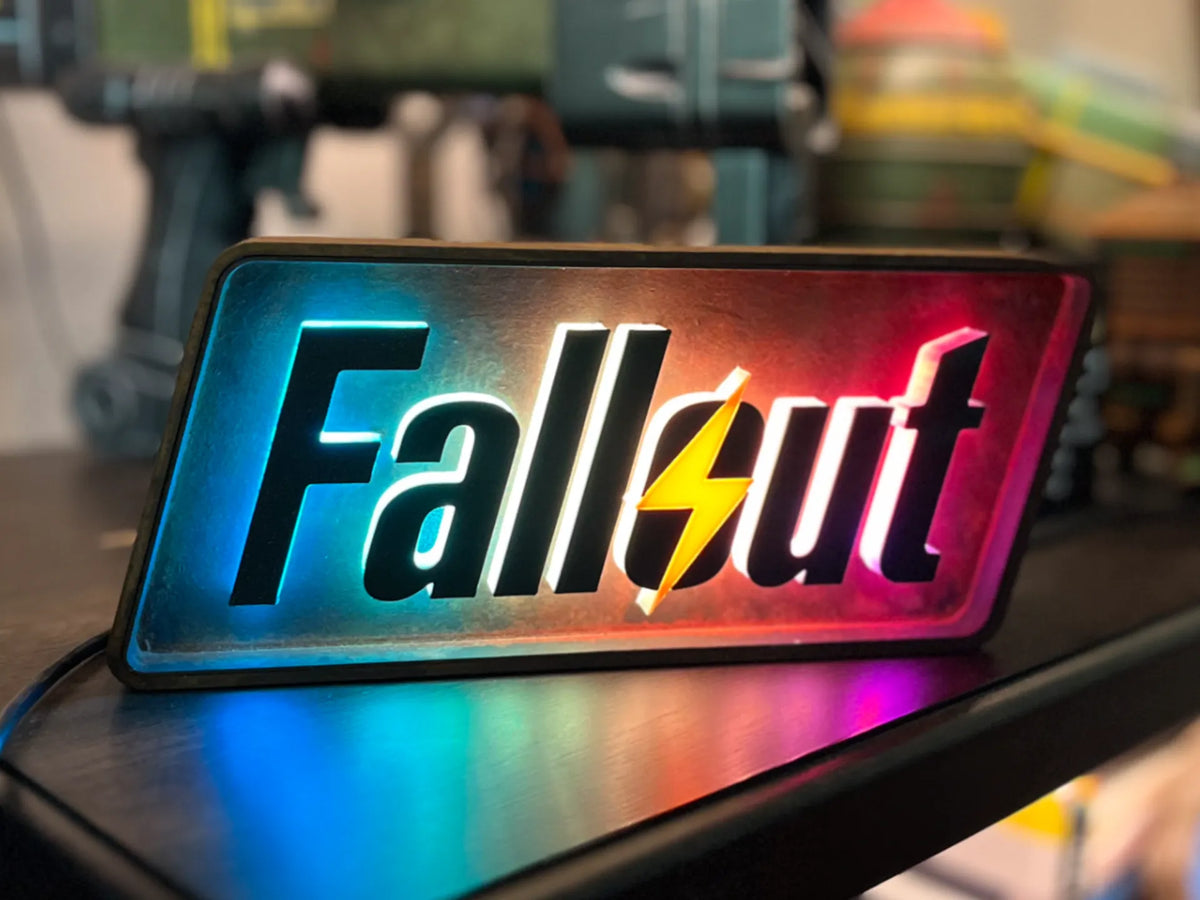 Logo de Fallout 3D en boîte à lumière LED - Geek Print