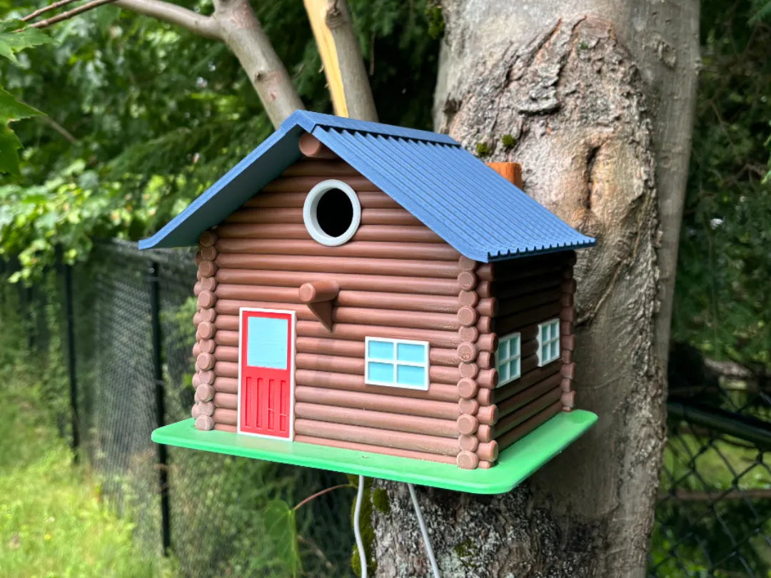 Nichoir Cabane en Rondins Ultime - Prêt pour Caméra Wifi - Outdoor Print