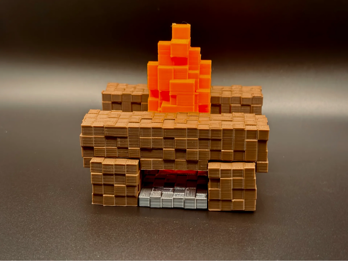 Camp de feu Minecraft miniature - Outdoor Print