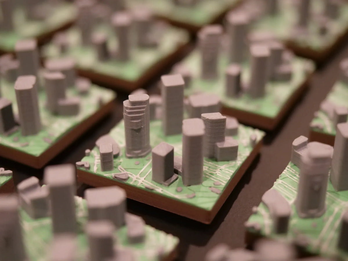 Aimant de ville 3D de style Google Maps - Voyage Print