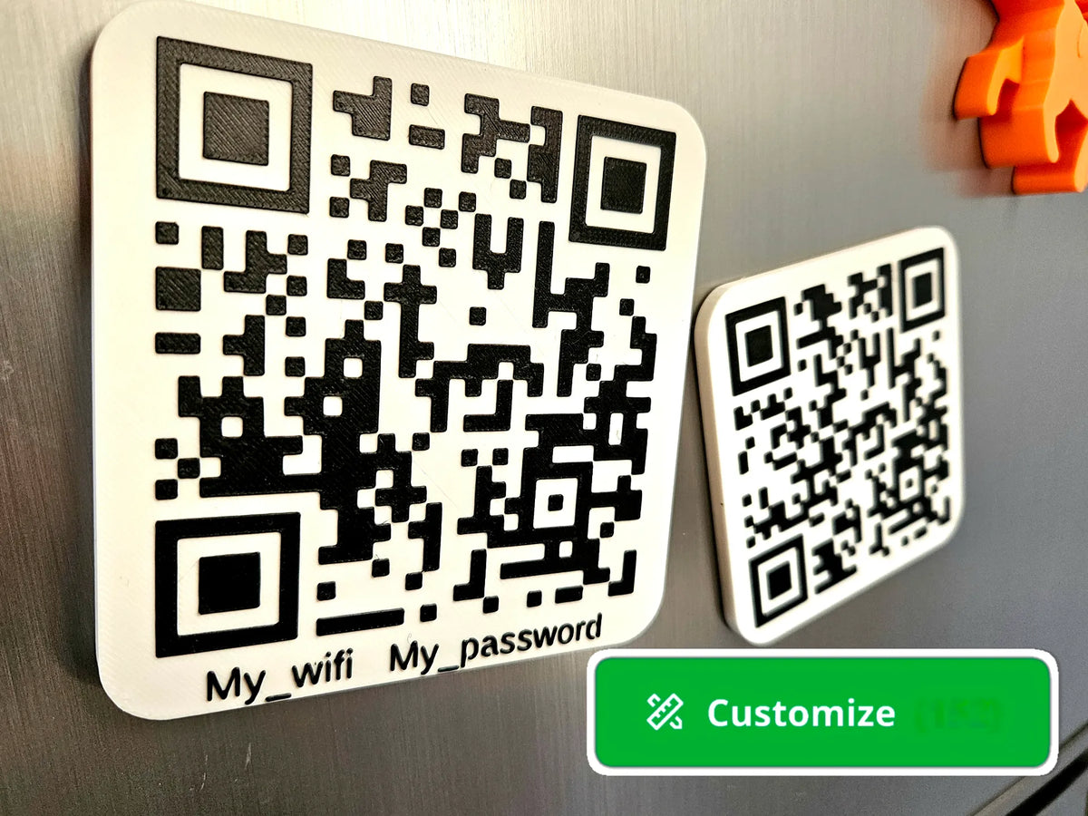 Aimant de réfrigérateur WiFi QR configurable - NFC Print