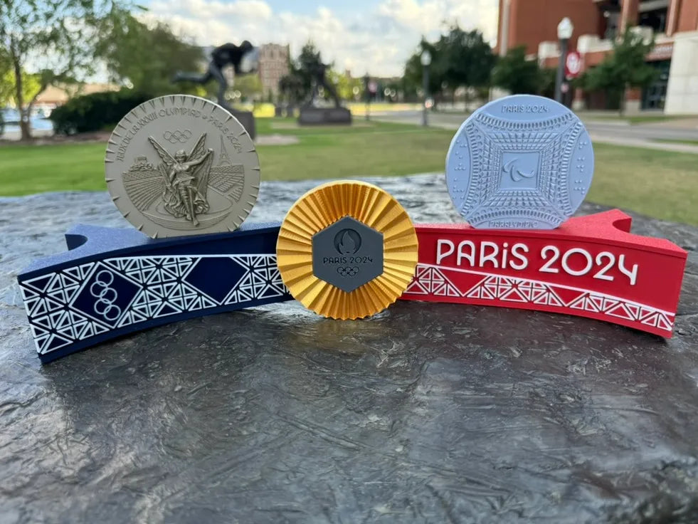 Médaille paralympique de Paris 2024 avec socle d'exposition - Sport Print