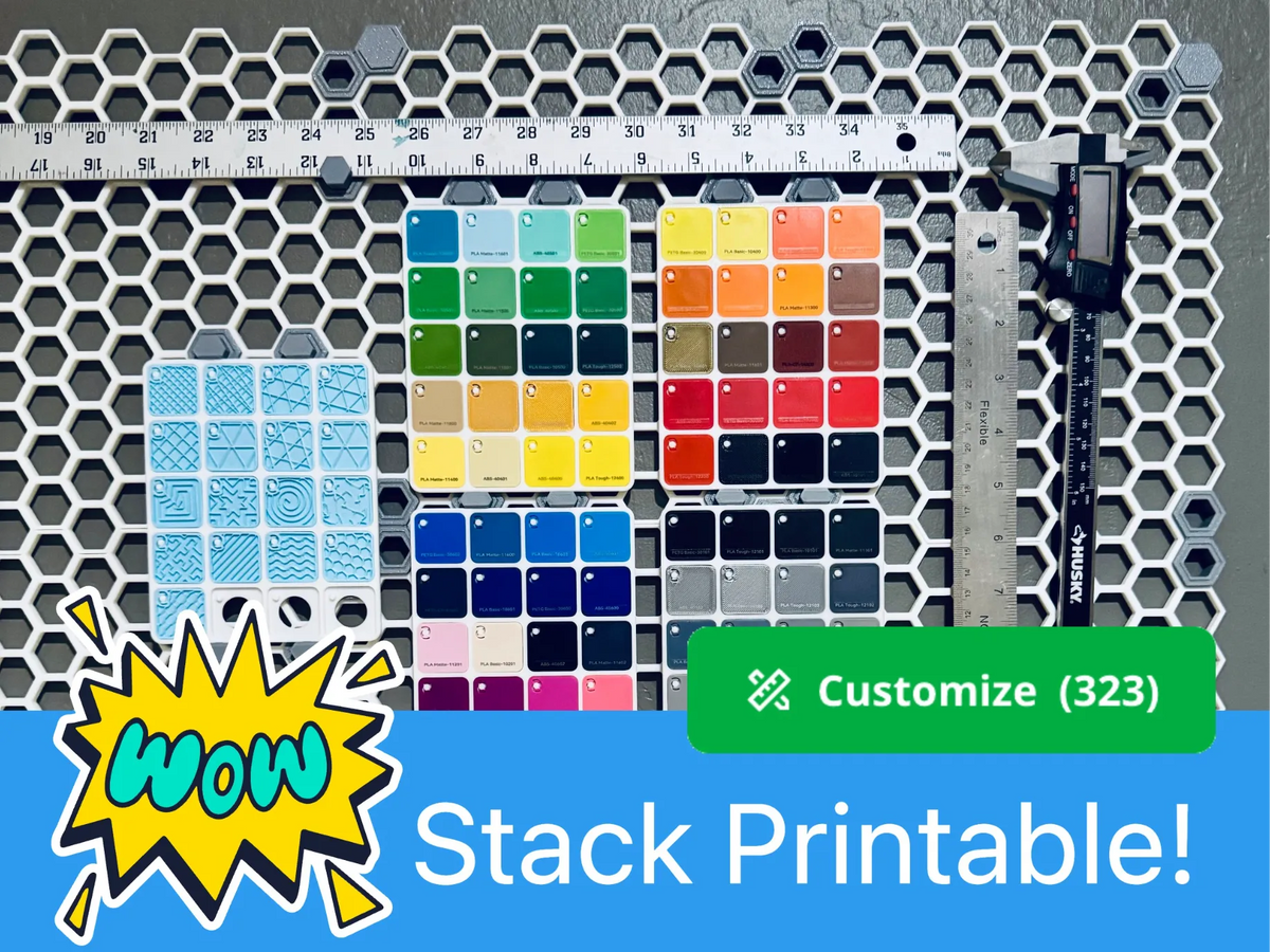 Plaques de Toutes Tailles pour Mur de Rangement en Nid d'Abeilles (Empilables) - Tech Print