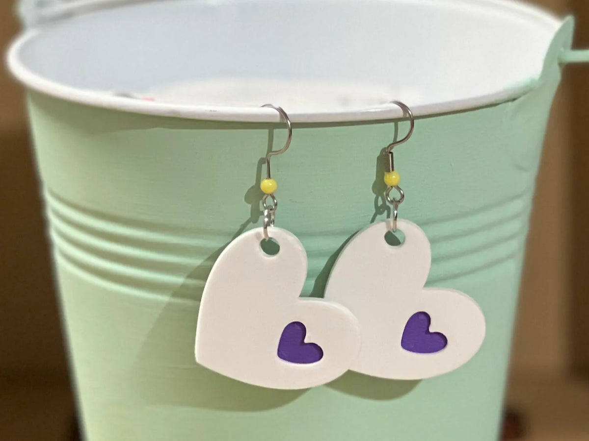 Boucles d'oreilles en forme de cœur - Bijoux Print
