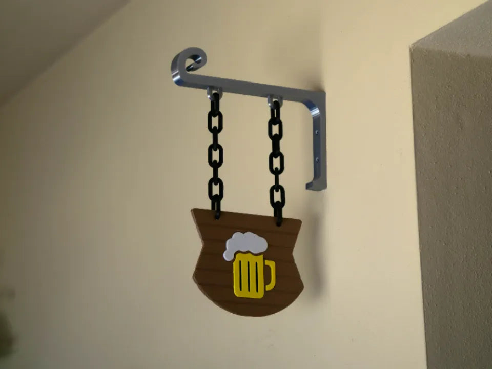 Enseigne de taverne suspendue avec un motif de chope à bière - Cuisine Print
