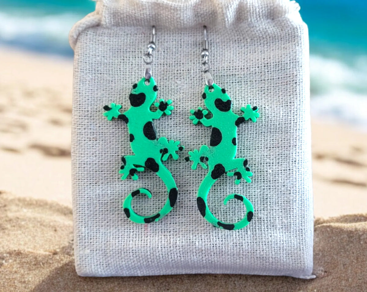 Gekko - Boucles d'oreilles simples à pendentif - Bijoux Print