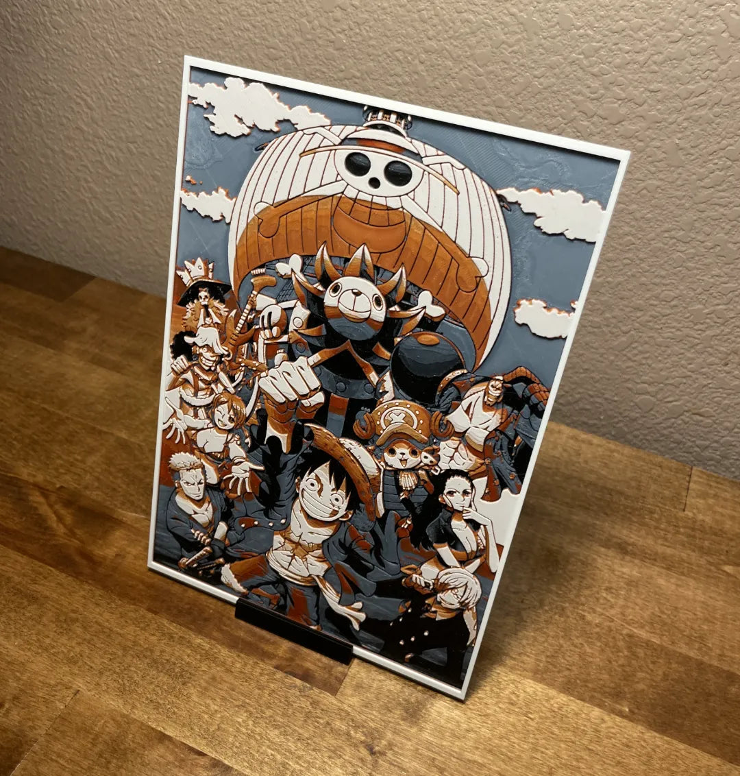 One Piece - Les pirates au chapeau de paille avec le Thousand Sunny - Cosplay Print