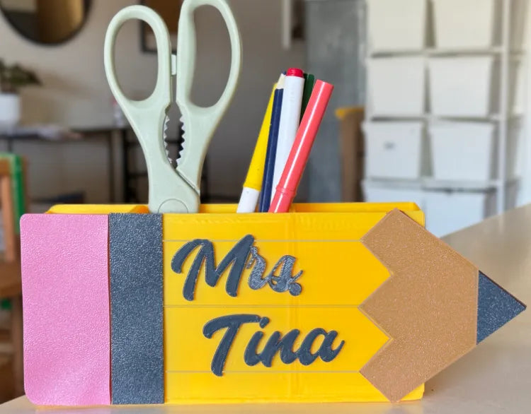 Cadeau pour Enseignant - Porte-Crayons de Bureau - Cadeau Print