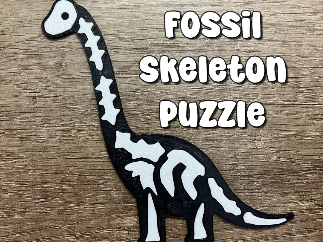 Brachiosaurus - fossile de dinosaure - puzzle squelette - Maquette Print