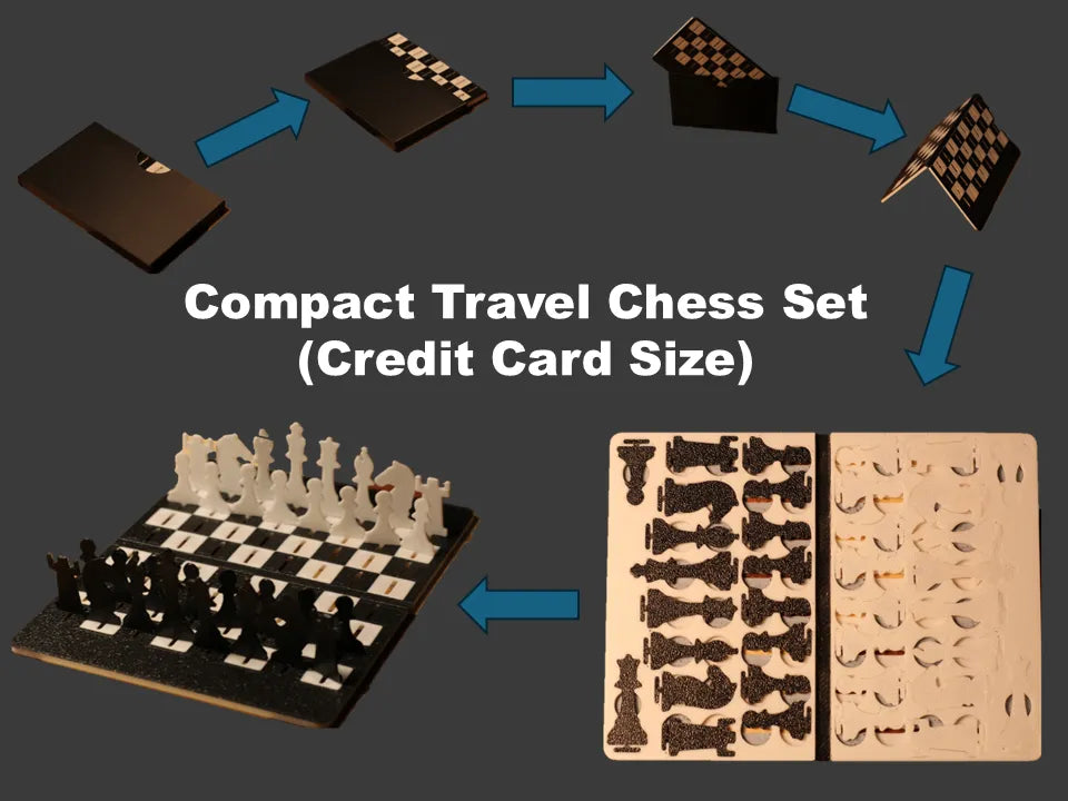 Ensemble d'échecs ultra portable (format carte de crédit) - Jeux Print