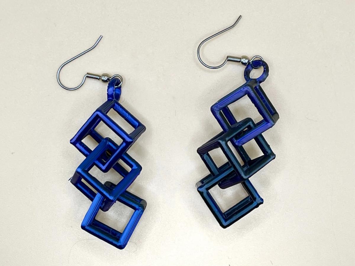 Boucles d'oreilles cube triple - Bijoux Print