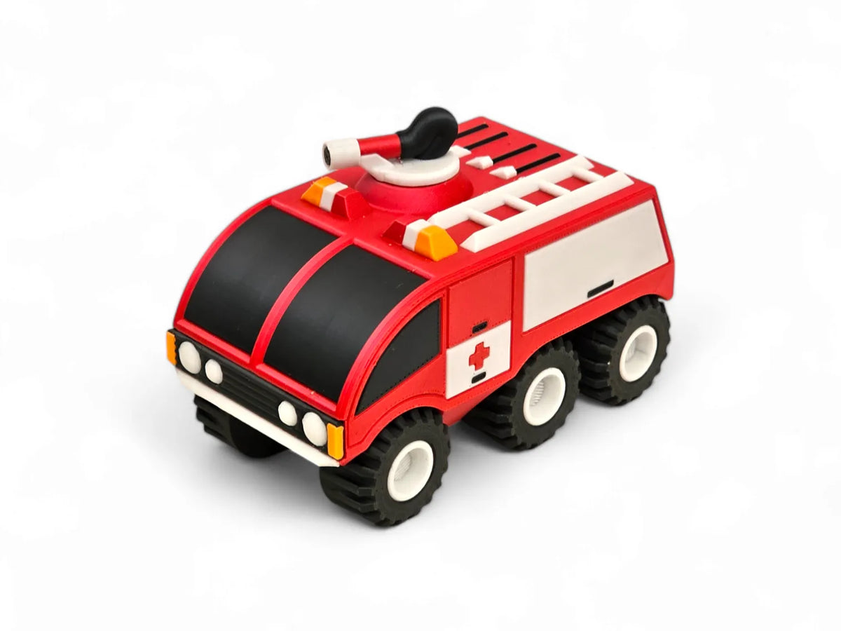 Camion de pompiers multicolore - Impression en place - Maquette Print