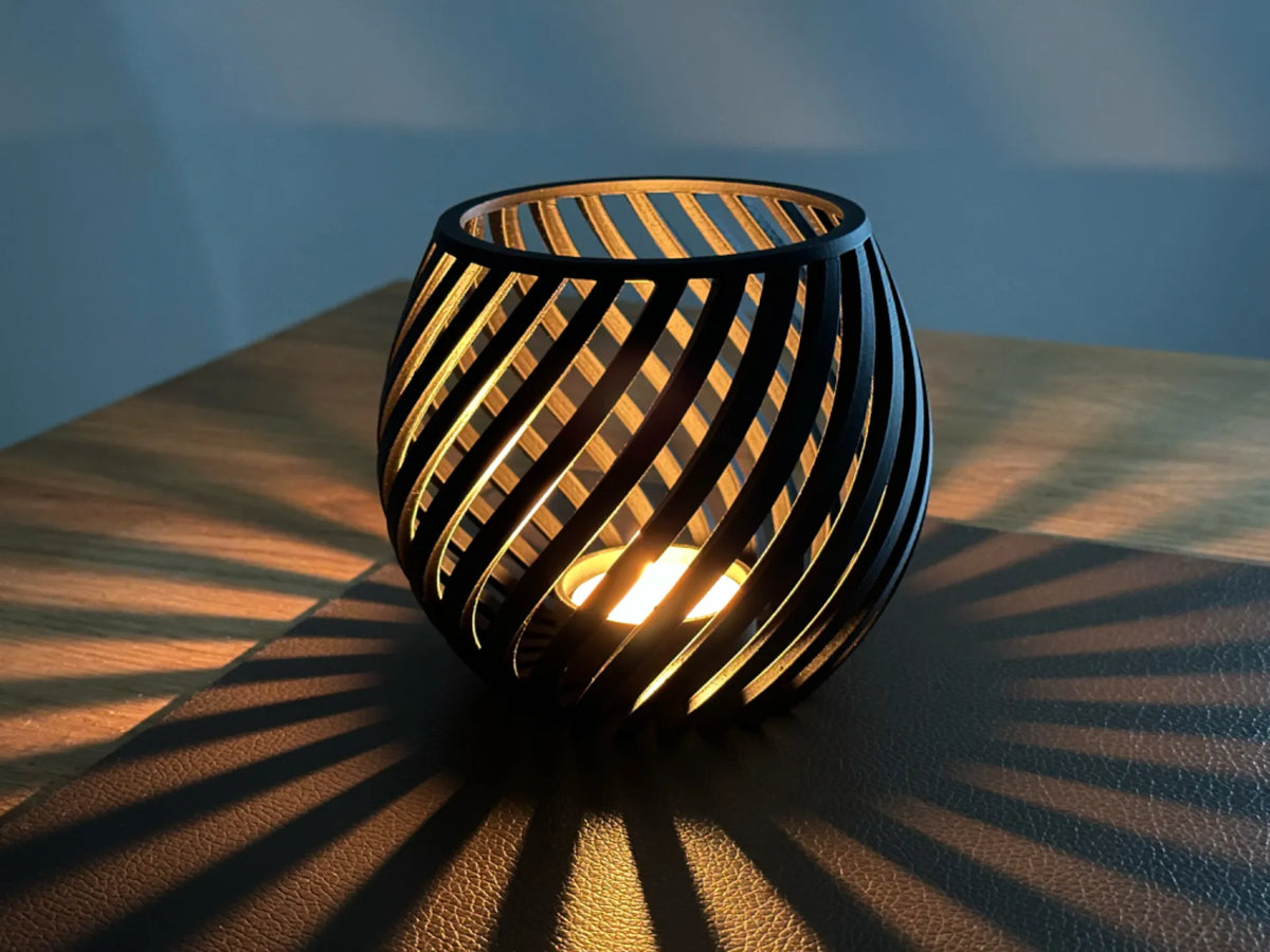 Porte-bougie à thé en spirale moderne - Cadeau Print