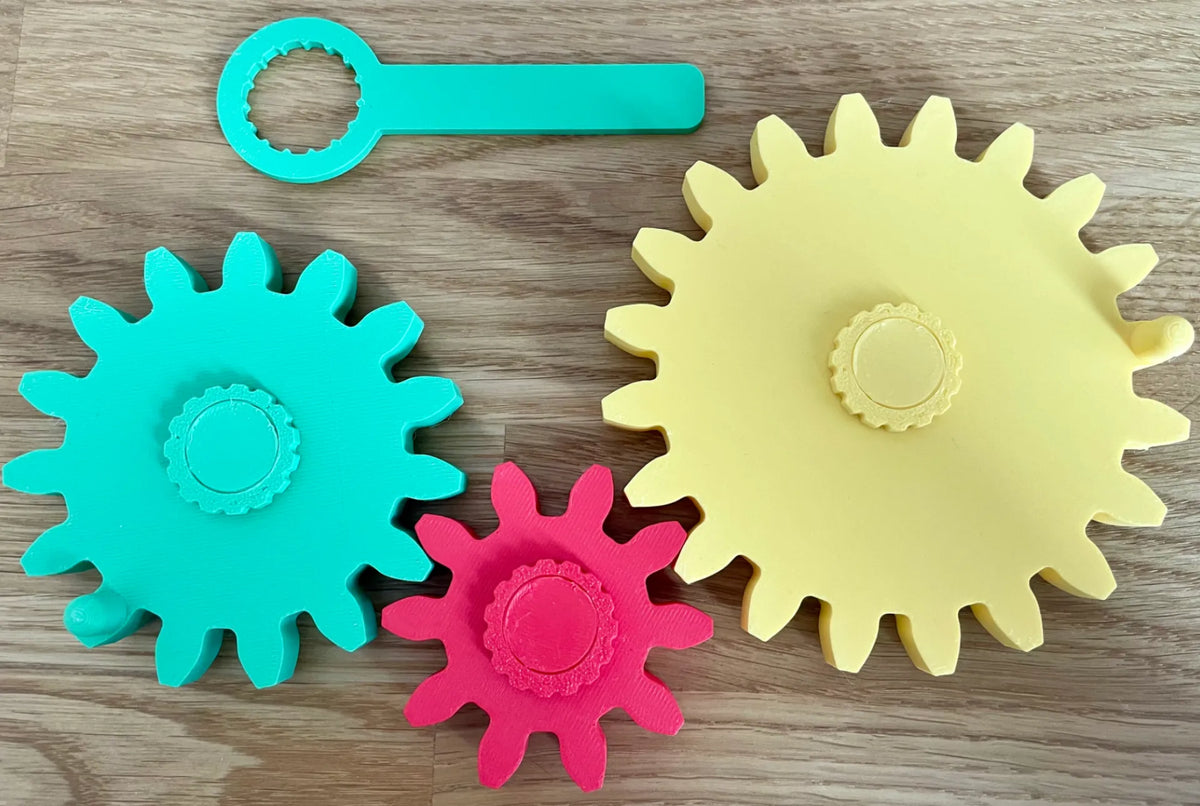 Panneaux d'activités avec engrenages - Bébé Print