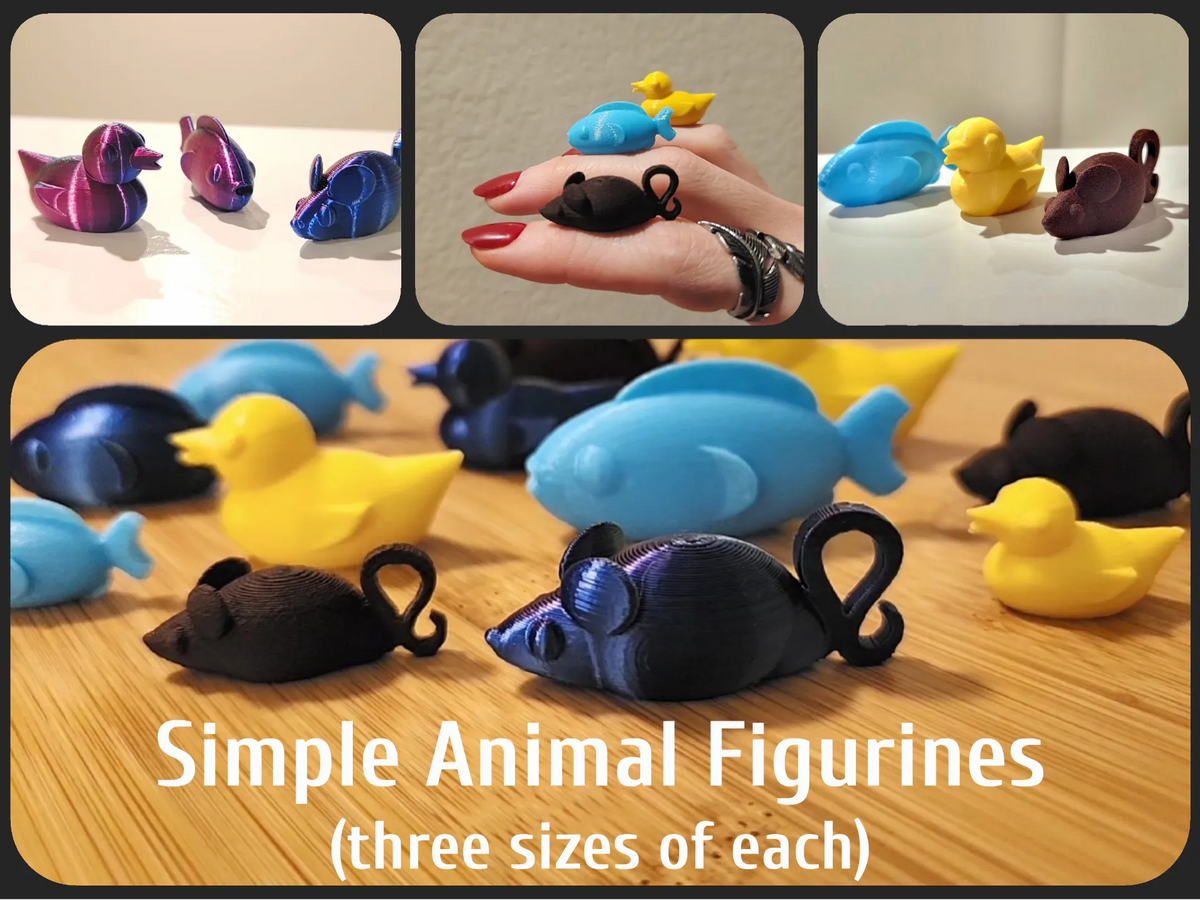 Figurines d'animaux en basse poly (3 tailles chacune) - Art Print