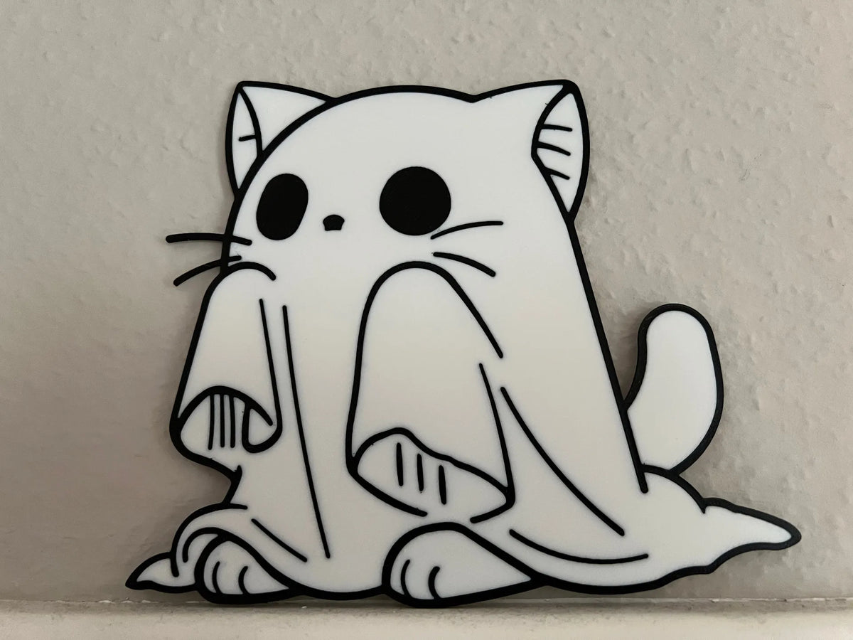 Décor de chat fantôme d'Halloween - Fêtes Print