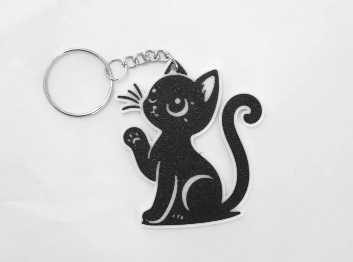 Porte-clés . Chat avec la patte en l'air - Pet Print